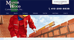 Desktop Screenshot of manorwoodconstruction.com