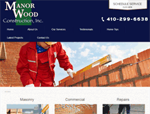 Tablet Screenshot of manorwoodconstruction.com